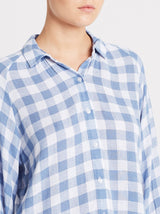 Natalie Linen Check Blouse