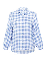 Natalie Linen Check Blouse