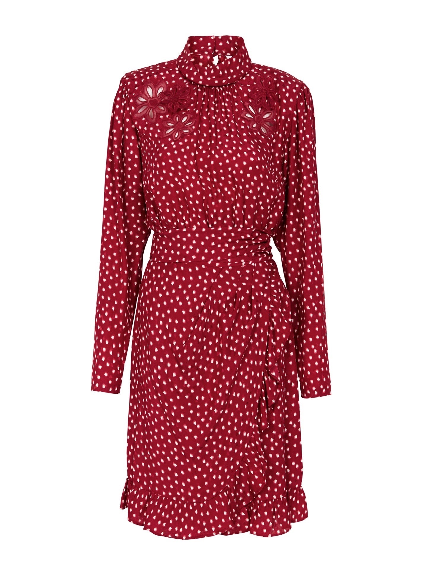 Rebecca Taylor Blurry Heart Silk Embroidered Dress in Crimson Red Order Of Style Rebecca Taylor Blurry Heart Silk Embroidered Dress in Crimson Red Order Of Style