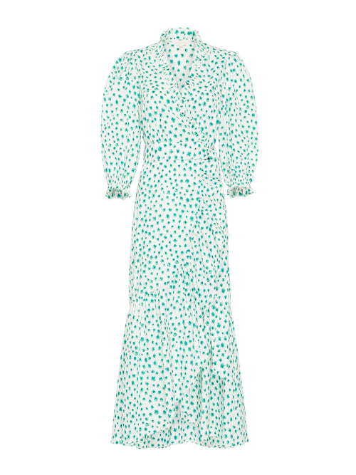 Rebecca Taylor Emerald Daisy Long Sleeved Wrap Dress in Cream Combo – Order Of Style