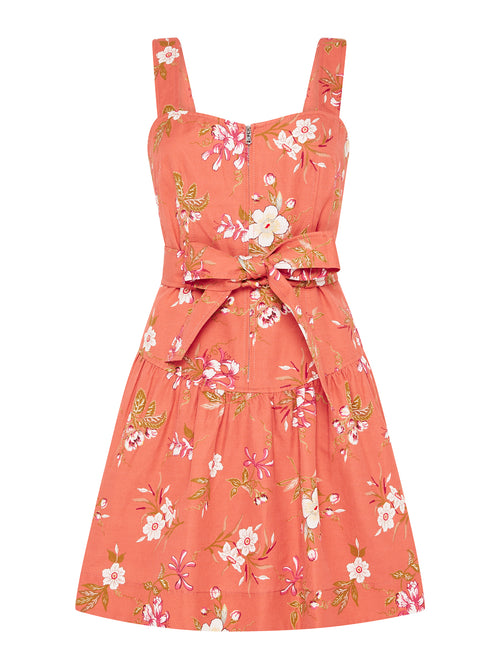 rebecca taylor linen dress Rosarium Fleur Silk Linen Maxi Dress