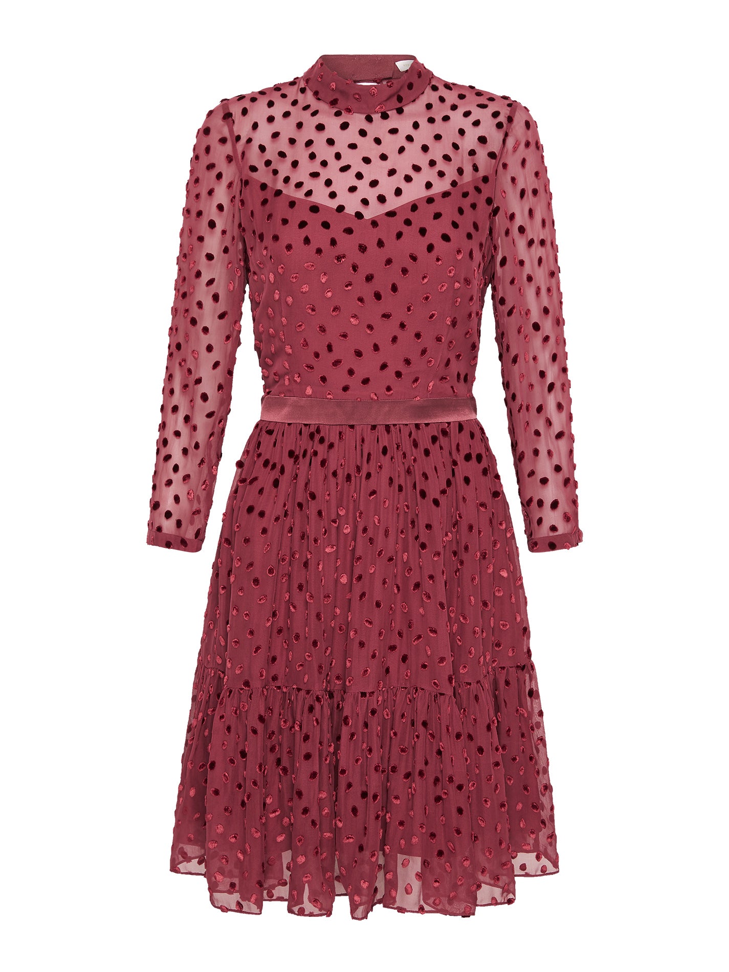 Rebecca Taylor Velvet Dot Long Sleeve Dress in Wine Order Of Style Rebecca Taylor Velvet Dot Long Sleeve Dress in Wine Order Of Style