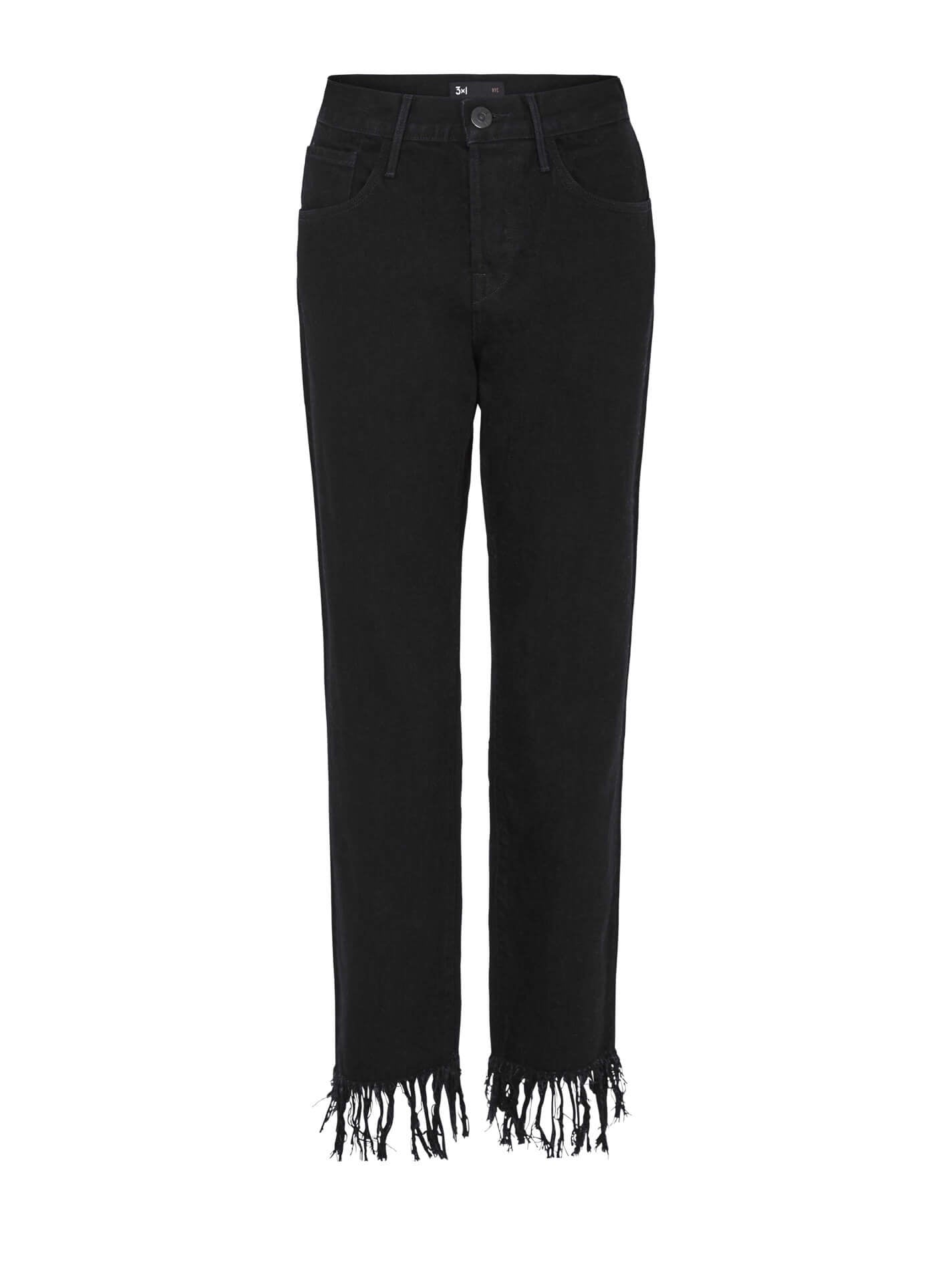 Straight Crop Fringe Jean - Main Image
