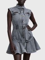 Acler Blake Dress in Grey Fade Wash