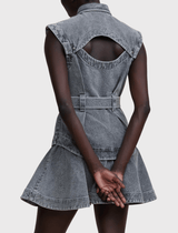 Acler Blake Dress in Grey Fade Wash Grey