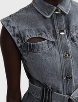Acler Blake Dress in Grey Fade Wash Grey