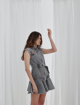 Acler Blake Dress in Grey Fade Wash Grey