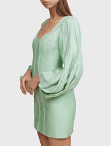 Acler Duxbury Long Sleeve Mini Dress in Foam Green | www.orderofstyle.com