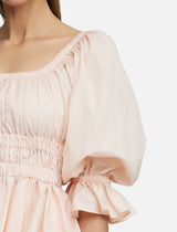 Acler Harberton Peplum Top in Dusty Pink