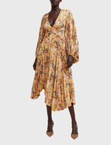 Acler Long Sleeve Palms Midi Dress in Kaleidoscope Floral | Order Of Style