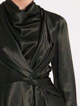 Acler Simmons Long Sleeve Satin Dress in Forest Green | Order Of Style