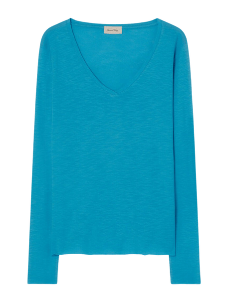 American Vintage Jacksonville Long Sleeve V Neck Tee in