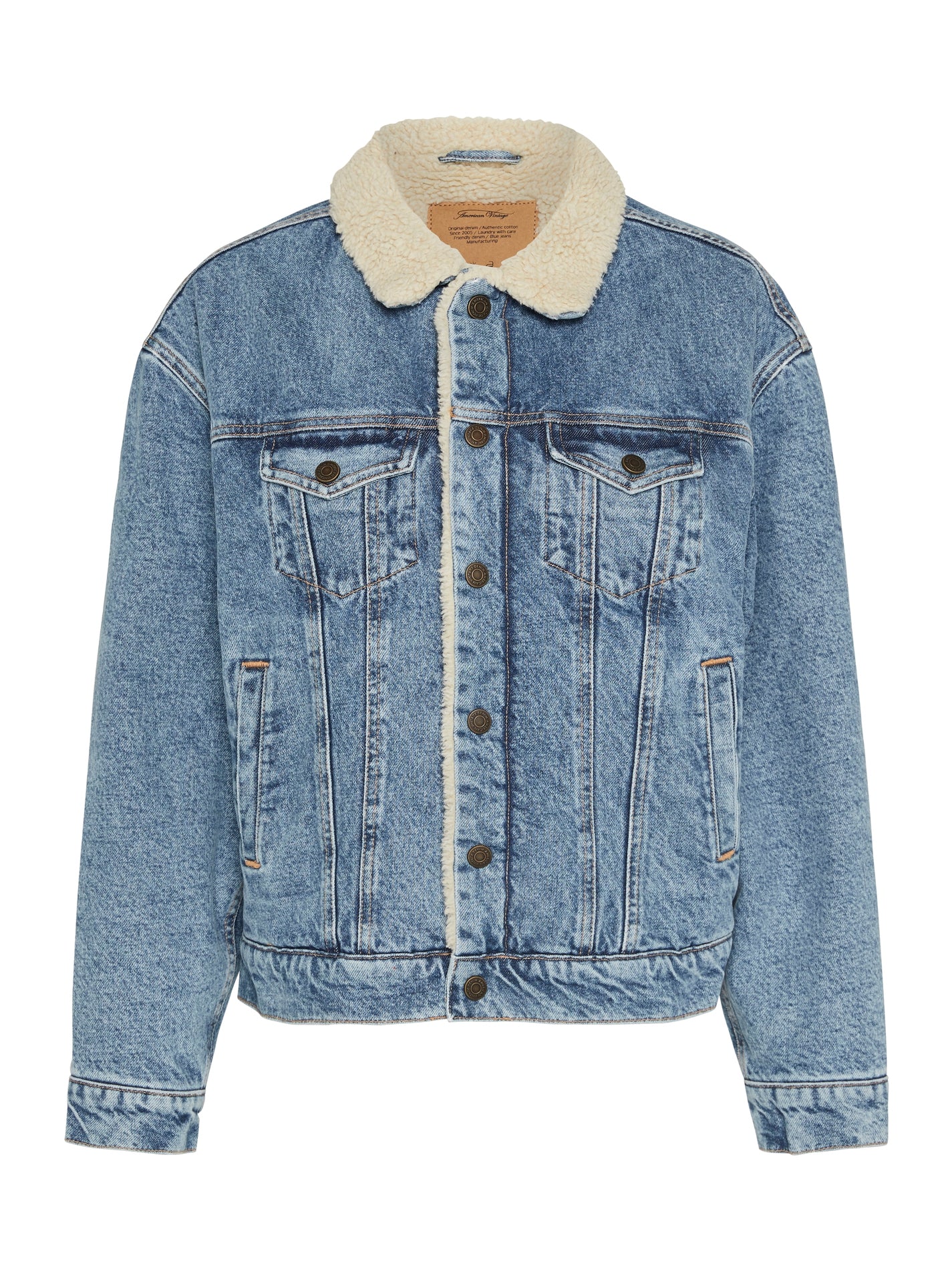 Vintage jean sales jacket with fur