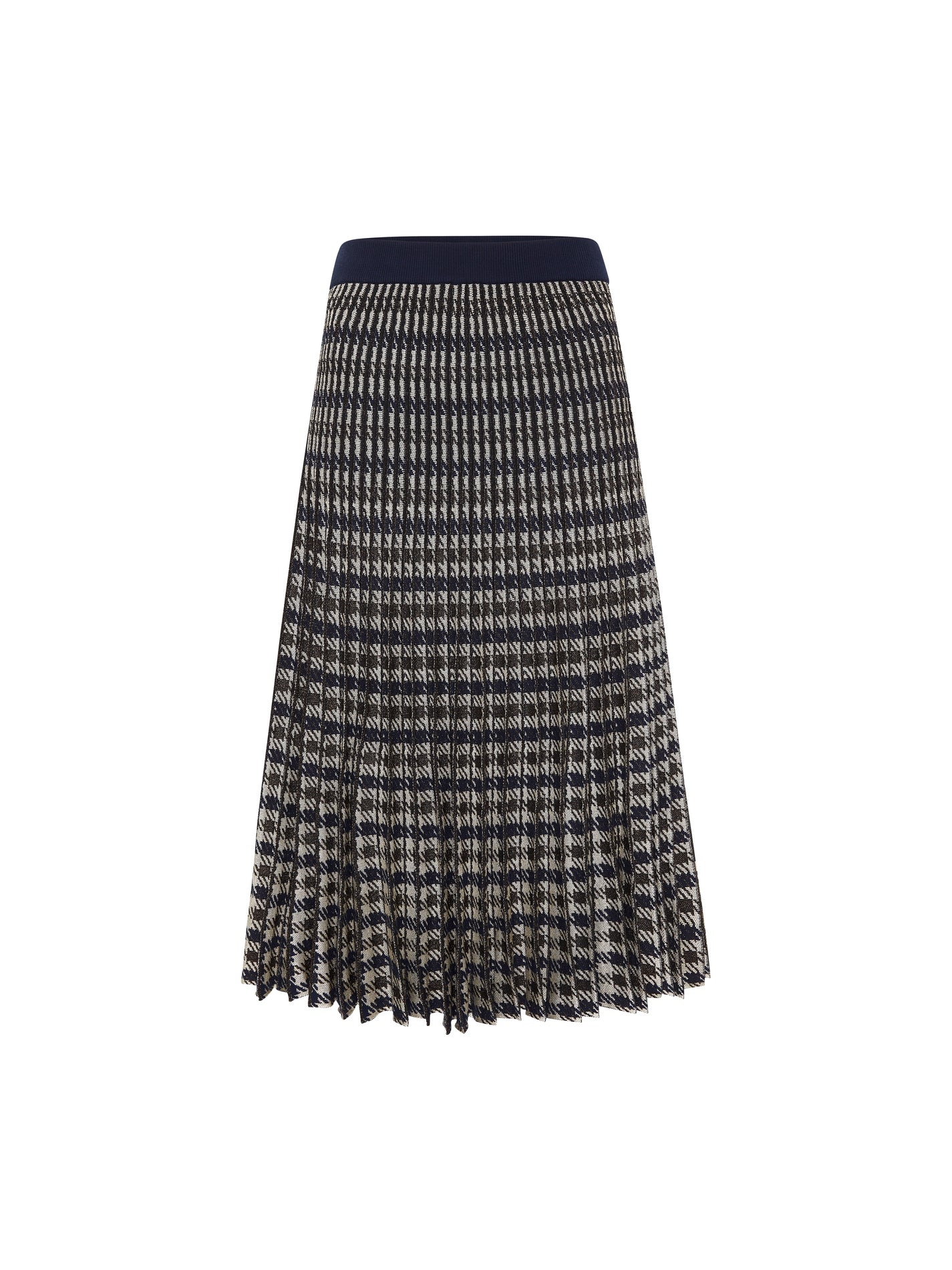 Baum Und Pferdgarten Cyrilla Skirt in Brown Blue Houndstooth