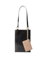 Dylan Kain The Ella Patent Phone Bag in Black / Light Gold