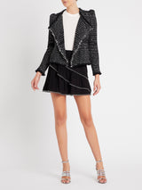 OrderOfStyle-IROCoolahTee-PalePink_IRODianaJacket-Black_Silver_IRONisiaSkirt-Black_IROLivHeels-Silver