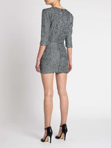 IRO Justify V Neck Mini Dress in Grey Sequin
