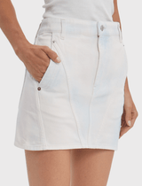 IRO Olia Tie Dye Denim Mini Skirt in Multico Beige