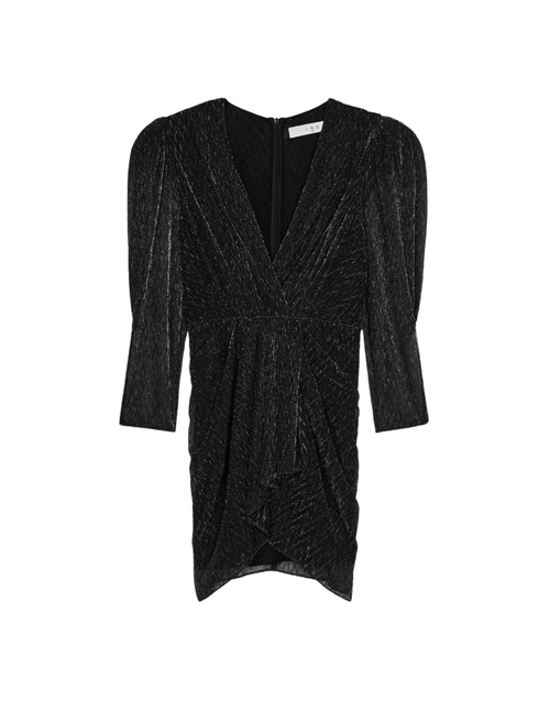 IRO Patia Dress in Full Black Silver Knitted Mesh Order Of Style