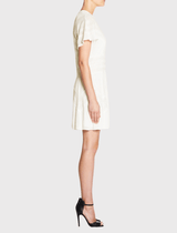 IRO Vilda Short Sleeved Lacey Shift Dress in White