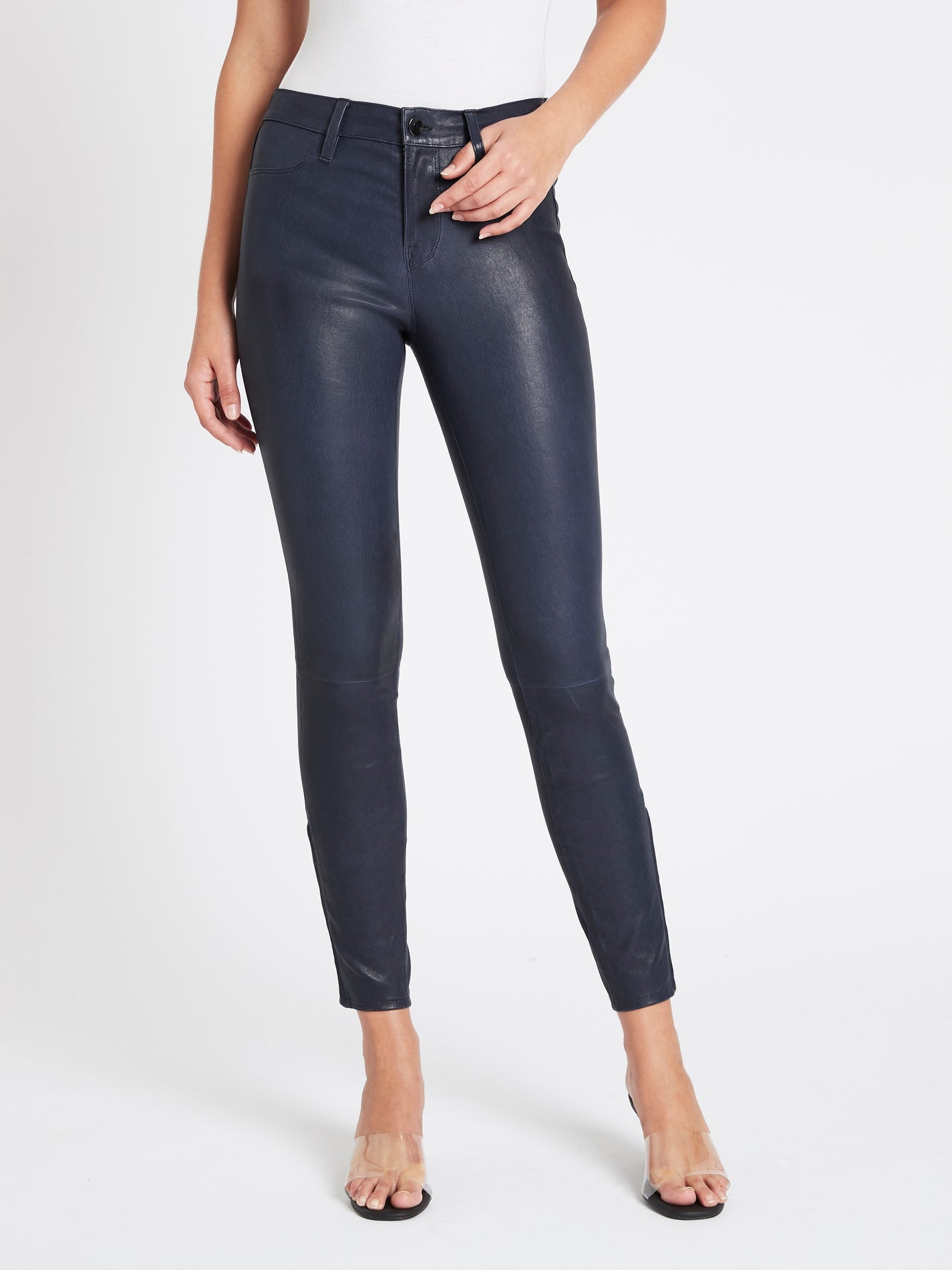 Leather trousers Jitrois Navy size 34 FR in Leather  23370694