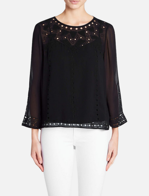 Joie black shop lace top