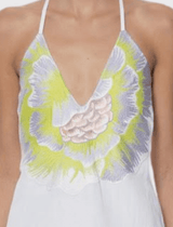 Flower Embroidered V Neck Dress