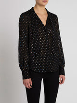 Paige Cleobelle Blouse in Black Metallic Multi