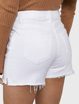 Paige Dani Denim Short in Lived In Crisp White