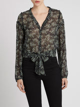 Paige Tulia Long Sleeve Blouse in Black