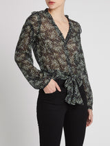 Paige Tulia Long Sleeve Blouse in Black