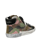 Philippe Model PRSX High Sneaker in Camouflage / Military / Fuschia