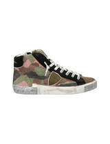 Philippe Model PRSX High Sneaker in Camouflage / Military / Fuschia