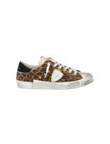 Philippe Model PRSX Low Sneaker in Animalier Leo Beige