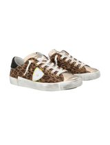 Philippe Model PRSX Low Sneaker in Animalier Leo Beige