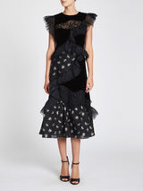 Sleeveless Floral Jacquard Dress