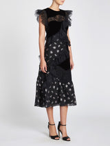 Sleeveless Floral Jacquard Dress