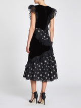 Sleeveless Floral Jacquard Dress
