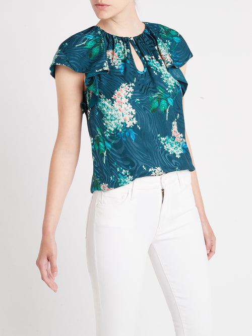 Short Sleeve Hydrangea Top