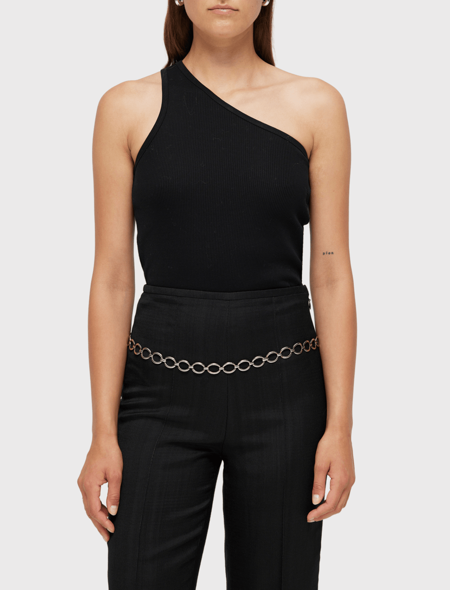 Róhe Asymmetrical Rib Top in Noir Black – Order Of Style