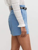 Róhe Sonja Shorts in Washed Blue