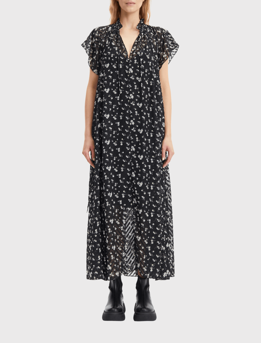 Samsoe Samsoe Karookh Short Sleeve Maxi Dress in Dark Meadow – Order Of ...