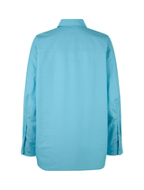 Samsoe Samsoe Lua Oversized Button Down Shirt in Blue Topaz