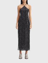 Samsoe Samsoe Ytzen Midi Halter Dress in Black Sparkle